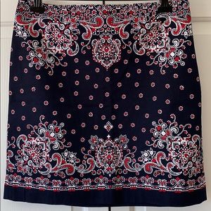 Talbots Red White & Blue Skirt Size 12 New